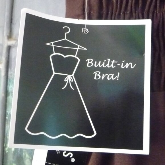 BROWN SUNDRESS WITH BUILT IN BRA SIZE 10 - Picture 2 of 11